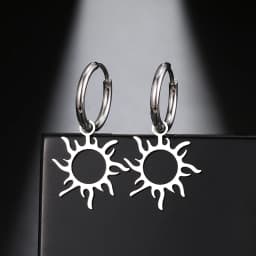 Stainless Steel Earrings New Sun Totem Plated Hoops Earrings 2022 Trend Charm Earrings For Women Jewelry Party Best Gifts
