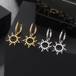 Stainless Steel Earrings New Sun Totem Plated Hoops Earrings 2022 Trend Charm Earrings For Women Jewelry Party Best Gifts