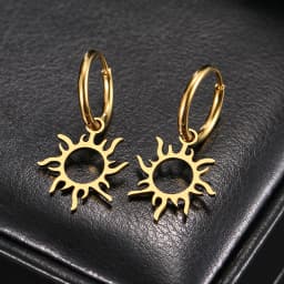 Stainless Steel Earrings New Sun Totem Plated Hoops Earrings 2022 Trend Charm Earrings For Women Jewelry Party Best Gifts