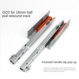 1Pair Rebound Press Push To Open Under Mount Furniture Kitchen Bath Drawer Slide Rail Runner DTC 25KG 2-fold Half Extention