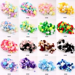 10mm To 30mm 20g Multi Size Mix Colors Pompom Fur Craft DIY Soft Pom Poms Balls Wedding Decoration Glue on Cloth Accessories