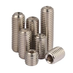 Yiqianyuan 5Pcs 1/4-20x3/16"~2" UNC Thread SUS304 Stainless Steel Hexagon Socket Set Screws With Cup Point Headless Screws
