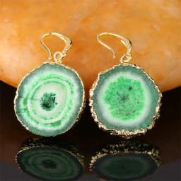 Irregular Druzy Quartz Stone Sunflower Drop EarRing for Women Dyed Color Reiki Healing Jewelry Purple