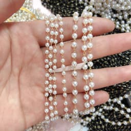 1meter 3-8mm Black Imitation Pearl Beaded Chain DIY Copper Necklace Chains Accessories for Jewelry Making Components Handmade