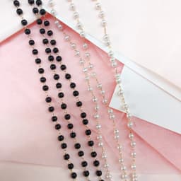 1meter 3-8mm Black Imitation Pearl Beaded Chain DIY Copper Necklace Chains Accessories for Jewelry Making Components Handmade