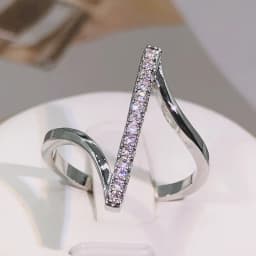 High Quality Unique “Z” Shape Silver Color Women Finger Ring Wedding Band Bridal Shine Crystal Zircon Fashion Party Wedding Ring