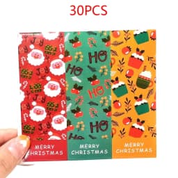 30-60Pcs Merry Christmas Stickers 6 Style Animals Snowman Trees Decorative Stickers Wrapping Gift Box Label Christmas Tags
