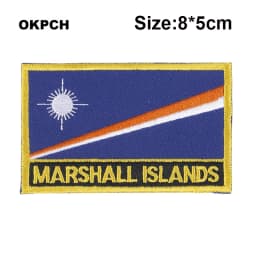Maldives Flag Embroidery Patches Iron on Saw on Transfer patches Sewing Applications for Clothes in Home&Garden