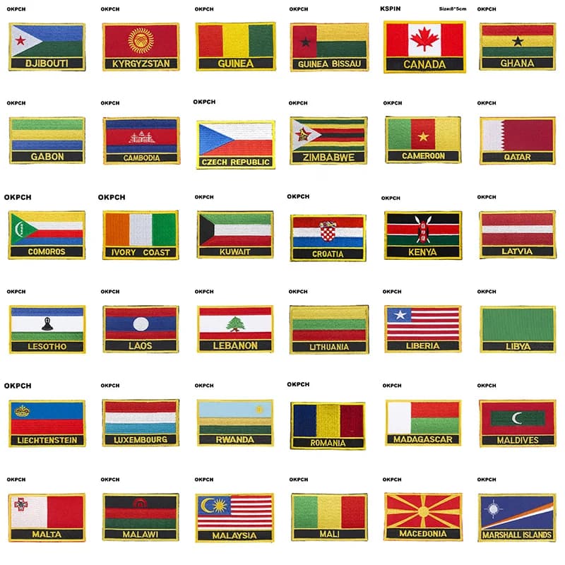 Maldives Flag Embroidery Patches Iron on Saw on Transfer patches Sewing Applications for Clothes in Home&Garden