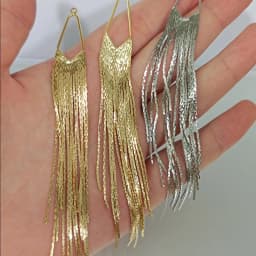 (2947)2PCS Full Length 125MM 24K Gold Color Brass Chain Tassel Charms Pendants High Quality Jewelry Making Supplies Diy Findings