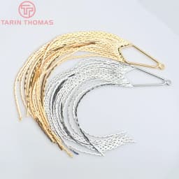 (2947)2PCS Full Length 125MM 24K Gold Color Brass Chain Tassel Charms Pendants High Quality Jewelry Making Supplies Diy Findings