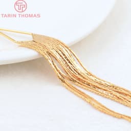 (2947)2PCS Full Length 125MM 24K Gold Color Brass Chain Tassel Charms Pendants High Quality Jewelry Making Supplies Diy Findings