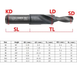 M3-M12 90/180 Degree Two-Stage Twist Step Drill Countersink Chamfer Deburring Drill Bit For Stainless Steel Metalworking