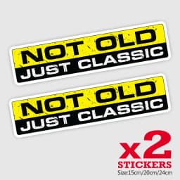 CK21846# 2 Pieces/Pack PVC Decal NOT OLD JUST CLASSIC Car Sticker Waterproof Auto Decors on Bumper Rear Window