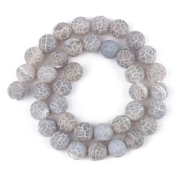 4/6/8/10/12mm Natural Colorful Frost Cracked Agates Stone Round Loose Spacer Beads For Jewelry Making DIY Bracelet Handmade