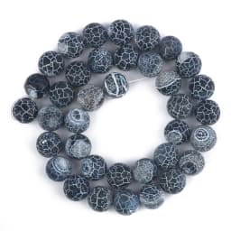 4/6/8/10/12mm Natural Colorful Frost Cracked Agates Stone Round Loose Spacer Beads For Jewelry Making DIY Bracelet Handmade