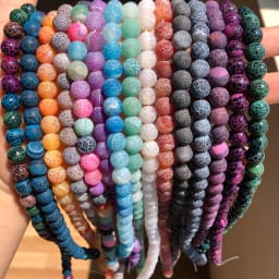 4/6/8/10/12mm Natural Colorful Frost Cracked Agates Stone Round Loose Spacer Beads For Jewelry Making DIY Bracelet Handmade