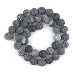4/6/8/10/12mm Natural Colorful Frost Cracked Agates Stone Round Loose Spacer Beads For Jewelry Making DIY Bracelet Handmade