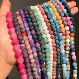 4/6/8/10/12mm Natural Colorful Frost Cracked Agates Stone Round Loose Spacer Beads For Jewelry Making DIY Bracelet Handmade