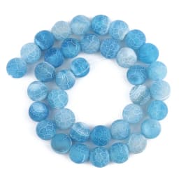 4/6/8/10/12mm Natural Colorful Frost Cracked Agates Stone Round Loose Spacer Beads For Jewelry Making DIY Bracelet Handmade