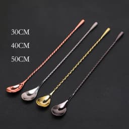 1PCS Stainless Steel Bartender Mixing Spoon Cocktail Stirrers, Spiral Pattern Bar Spoon Stirring Spoon with Long Handle