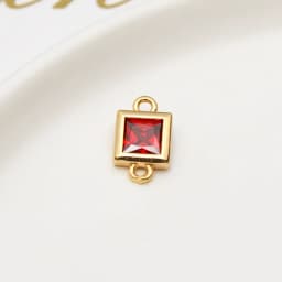 1pcs Diy Jewelry Accessories Copper Inlaid Zircon Square Geometry Double Pendant Earrings Bracelet Material Handmade Charms