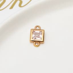 1pcs Diy Jewelry Accessories Copper Inlaid Zircon Square Geometry Double Pendant Earrings Bracelet Material Handmade Charms