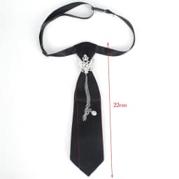 Retro Fabric Ribbon Rhinestone Black Bow Tie Collar Bowkont Cravat School Girl Boys Gifts for Women Clothing Jewelry Accessories