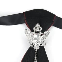 Retro Fabric Ribbon Rhinestone Black Bow Tie Collar Bowkont Cravat School Girl Boys Gifts for Women Clothing Jewelry Accessories