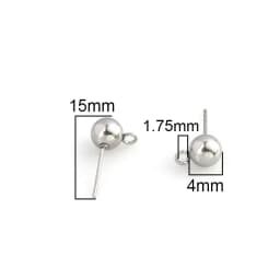 20pcs/lot 316 Stainless Steel Earring Star Geometric Earrings Stud Earring Posts Connector For DIY Jewelry Making Supplies Pins