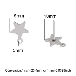 20pcs/lot 316 Stainless Steel Earring Star Geometric Earrings Stud Earring Posts Connector For DIY Jewelry Making Supplies Pins