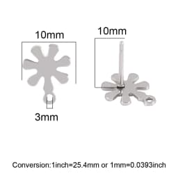 20pcs/lot 316 Stainless Steel Earring Star Geometric Earrings Stud Earring Posts Connector For DIY Jewelry Making Supplies Pins