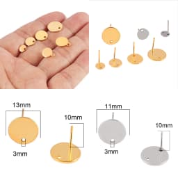 20pcs/lot 316 Stainless Steel Earring Star Geometric Earrings Stud Earring Posts Connector For DIY Jewelry Making Supplies Pins