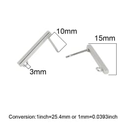 20pcs/lot 316 Stainless Steel Earring Star Geometric Earrings Stud Earring Posts Connector For DIY Jewelry Making Supplies Pins