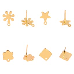 20pcs/lot 316 Stainless Steel Earring Star Geometric Earrings Stud Earring Posts Connector For DIY Jewelry Making Supplies Pins