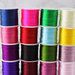 1mm Rope Satin Rattail Polyester Nylon Cords String Chinese Knot Cord DIY Bracelet Jewelry Making Supplies 50meters Roll