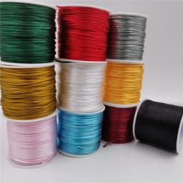 1mm Rope Satin Rattail Polyester Nylon Cords String Chinese Knot Cord DIY Bracelet Jewelry Making Supplies 50meters Roll