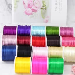 1mm Rope Satin Rattail Polyester Nylon Cords String Chinese Knot Cord DIY Bracelet Jewelry Making Supplies 50meters Roll