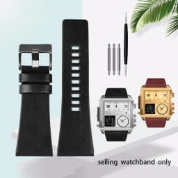 26MM 28MM 30MM 32MM For Diesel Watchbands Men's Wrist Large Size Watch Bands POlice Black Brown Genuine Calf Hide Leather Strap