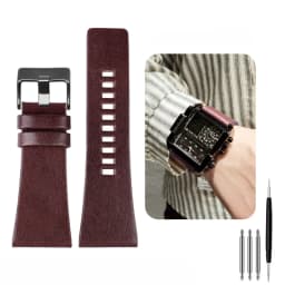 26MM 28MM 30MM 32MM For Diesel Watchbands Men's Wrist Large Size Watch Bands POlice Black Brown Genuine Calf Hide Leather Strap