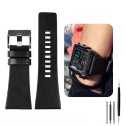 26MM 28MM 30MM 32MM For Diesel Watchbands Men's Wrist Large Size Watch Bands POlice Black Brown Genuine Calf Hide Leather Strap