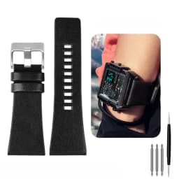 26MM 28MM 30MM 32MM For Diesel Watchbands Men's Wrist Large Size Watch Bands POlice Black Brown Genuine Calf Hide Leather Strap