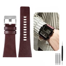 26MM 28MM 30MM 32MM For Diesel Watchbands Men's Wrist Large Size Watch Bands POlice Black Brown Genuine Calf Hide Leather Strap