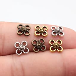 WYSIWYG 40pcs 8x8mm 3 Colors Trendy Flower Connector Charms For Jewelry Making DIY Jewelry Findings