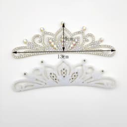 13*4CM Princess Rhinestone White Crown Applique For Craft Wedding Clothing Decor Patch DIY Headwear Hair Clip Accessories