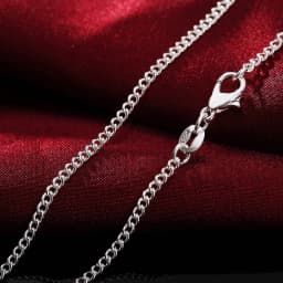 5pcs 925 Sterling Silver Necklace 2MM Sideways Silver Chain DIY With Chain Clavicle Chain 16''18''20''22''24