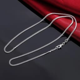 5pcs 925 Sterling Silver Necklace 2MM Sideways Silver Chain DIY With Chain Clavicle Chain 16''18''20''22''24