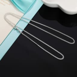 5pcs 925 Sterling Silver Necklace 2MM Sideways Silver Chain DIY With Chain Clavicle Chain 16''18''20''22''24