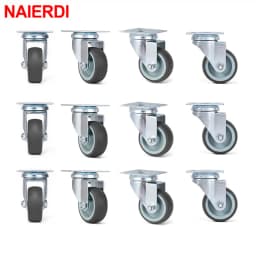 NAIERDI 4/8/12/16PCS TPR Soft Rubber Furniture Wheels 2 inch Casters Heavy Duty Swivel Wheels for Platform Trolley Furniture
