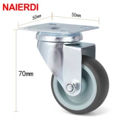 NAIERDI 4/8/12/16PCS TPR Soft Rubber Furniture Wheels 2 inch Casters Heavy Duty Swivel Wheels for Platform Trolley Furniture